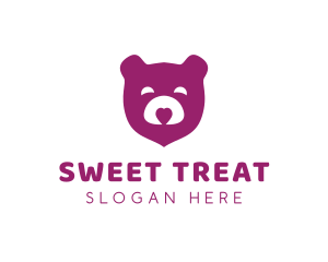 Happy Teddy Bear Heart logo design