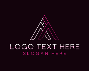 Firm - Triangle Digital Letter A logo design