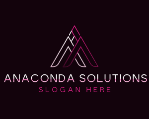 Triangle Digital Letter A logo design