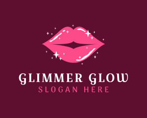 Shimmer - Sparkling Cosmetics Lips logo design