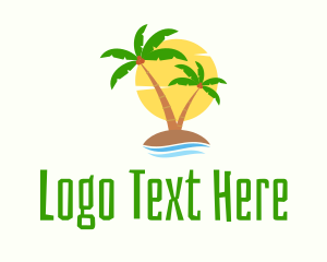 Beachside - Tropical Coconut Island logo design