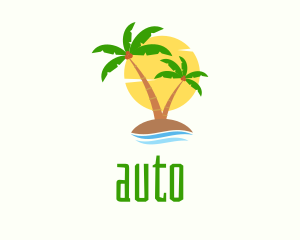 Tropical Coconut Island Logo