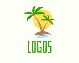 Beach Trip - Tropical Coconut Island logo design