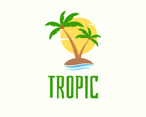 Tropical Coconut Island logo design