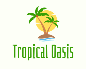 Tropical Coconut Island logo design