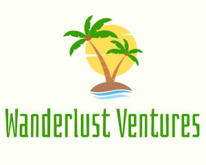 Tropical Coconut Island logo design