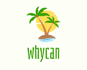 Beach Resort - Tropical Coconut Island logo design