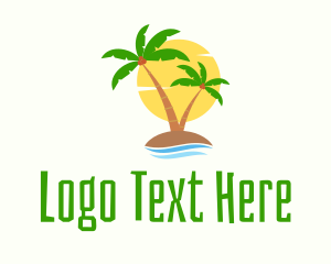 Hostel - Tropical Coconut Island logo design