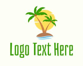 Island - Tropical Coconut Island logo design