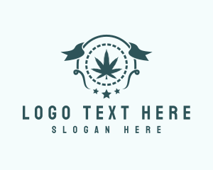 Weed - Marijuana Farm Banner logo design