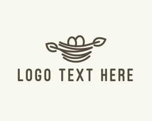 Wilderness - Nature Egg Nest logo design