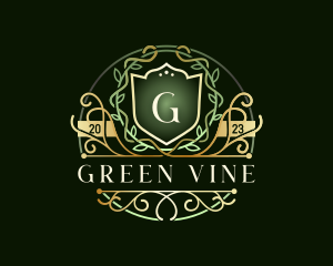 Vine - Vine Wreath Shield logo design