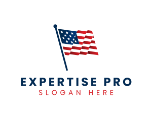 American National Flag logo design