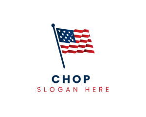 Veteran - American National Flag logo design