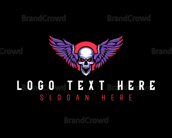 Gaming Skull Wings Logo