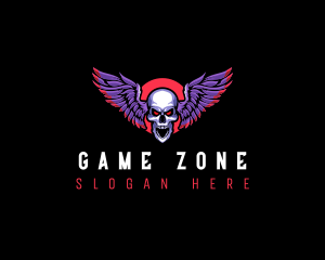 Gaming Skull Wings logo design