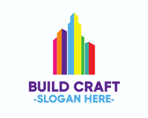 Colorful Building City logo design