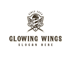 Scissors Wings Barbershop logo design