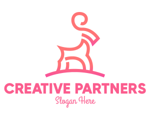 Pink Ibex Ram Goat logo design