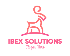 Ibex - Pink Ibex Ram Goat logo design