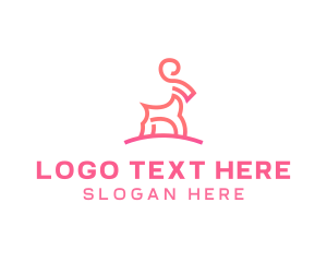 Pink Ibex Ram Goat logo design