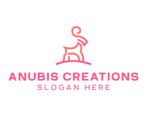 Pink Ibex Ram Goat logo design