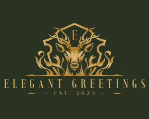 Deer Royalty Ornament logo design