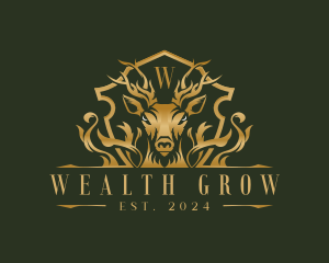 Deer Royalty Ornament logo design