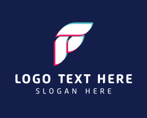 Technology - Modern Glitch Anaglyph logo design