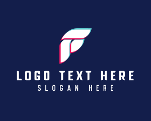 Financial - Modern Glitch Anaglyph logo design