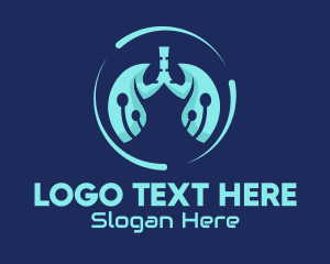 Lung Center - High Tech Lungs logo design