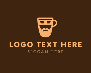 Moustache - Hipster Cafe Coffee logo design