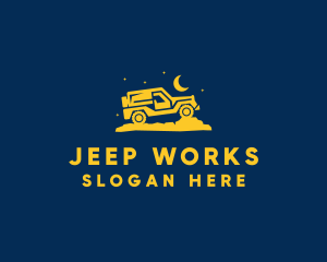 Night Drive Jeep logo design