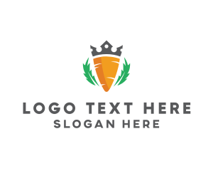 Vegan - Crown Carrot Vegetable logo design