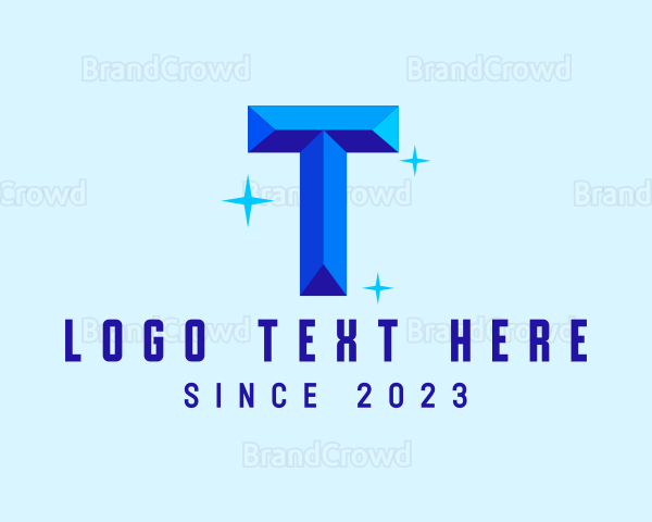 Shiny Gem Letter T Logo