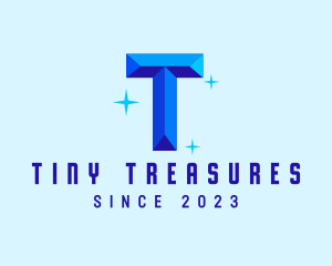Shiny Gem Letter T logo design