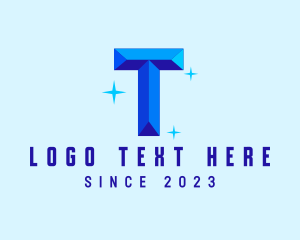 Stone - Shiny Gem Letter T logo design