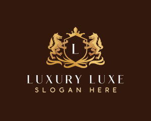 Luxury Wolf Crest Shield logo design