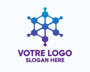 Blue - Hexagon Virus Spread logo design