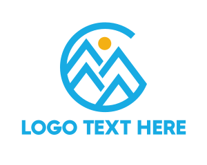 Blue Circle - Circle Mountain C logo design