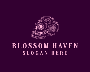 Floral - Floral Skull Calavera logo design