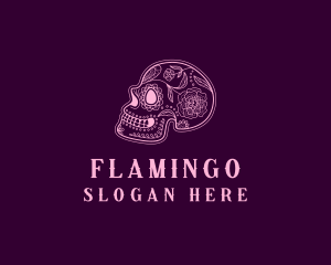 Horror - Floral Skull Calavera logo design