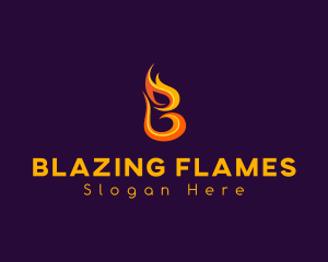 Hot Burning Letter B logo design