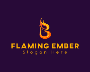 Burning - Hot Burning Letter B logo design
