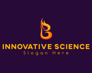 Burn - Hot Burning Letter B logo design