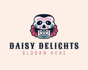 Daisy - Festive Floral Skull logo design