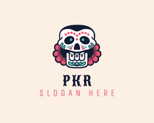 Festival - Festive Floral Skull logo design