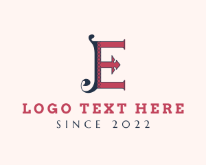 Typography - Stylish Retro Letter E logo design