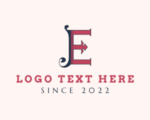 Fashion Designer - Stylish Retro Letter E logo design