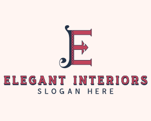 Stylish Tailoring Letter E logo design